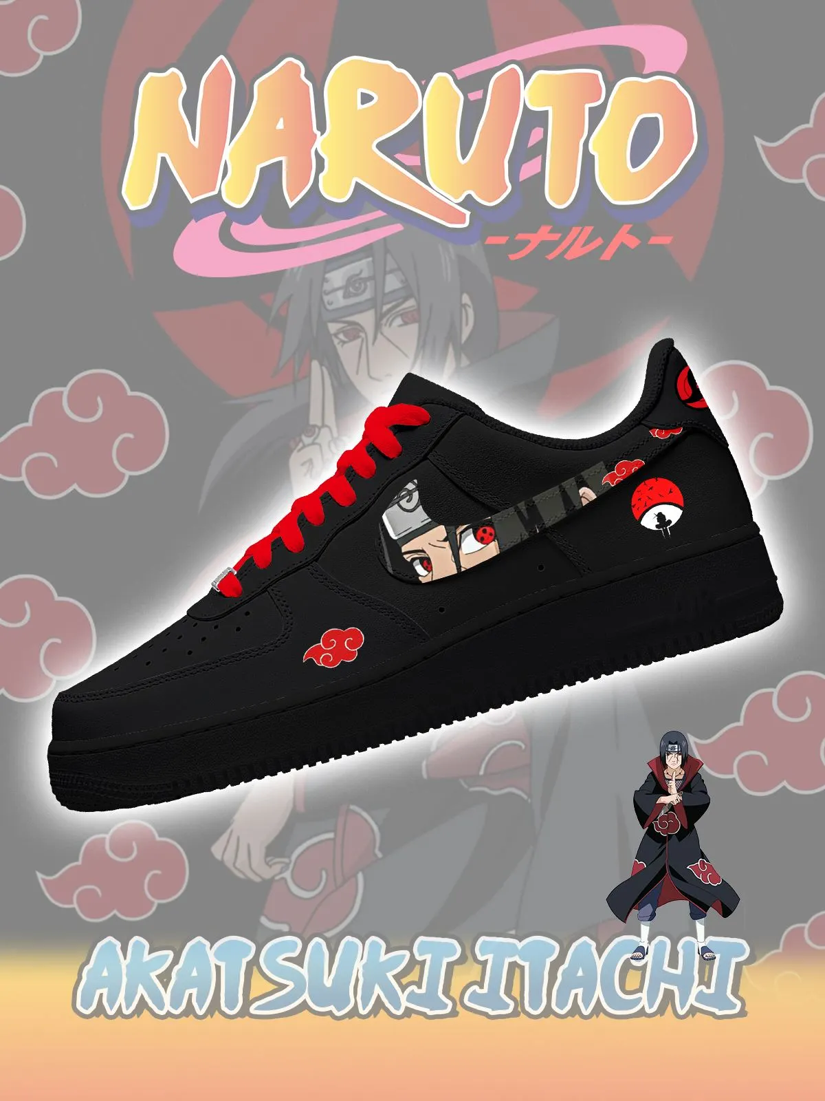 Akatsuki Itachi Uchiha No.2 Custom Sneakers