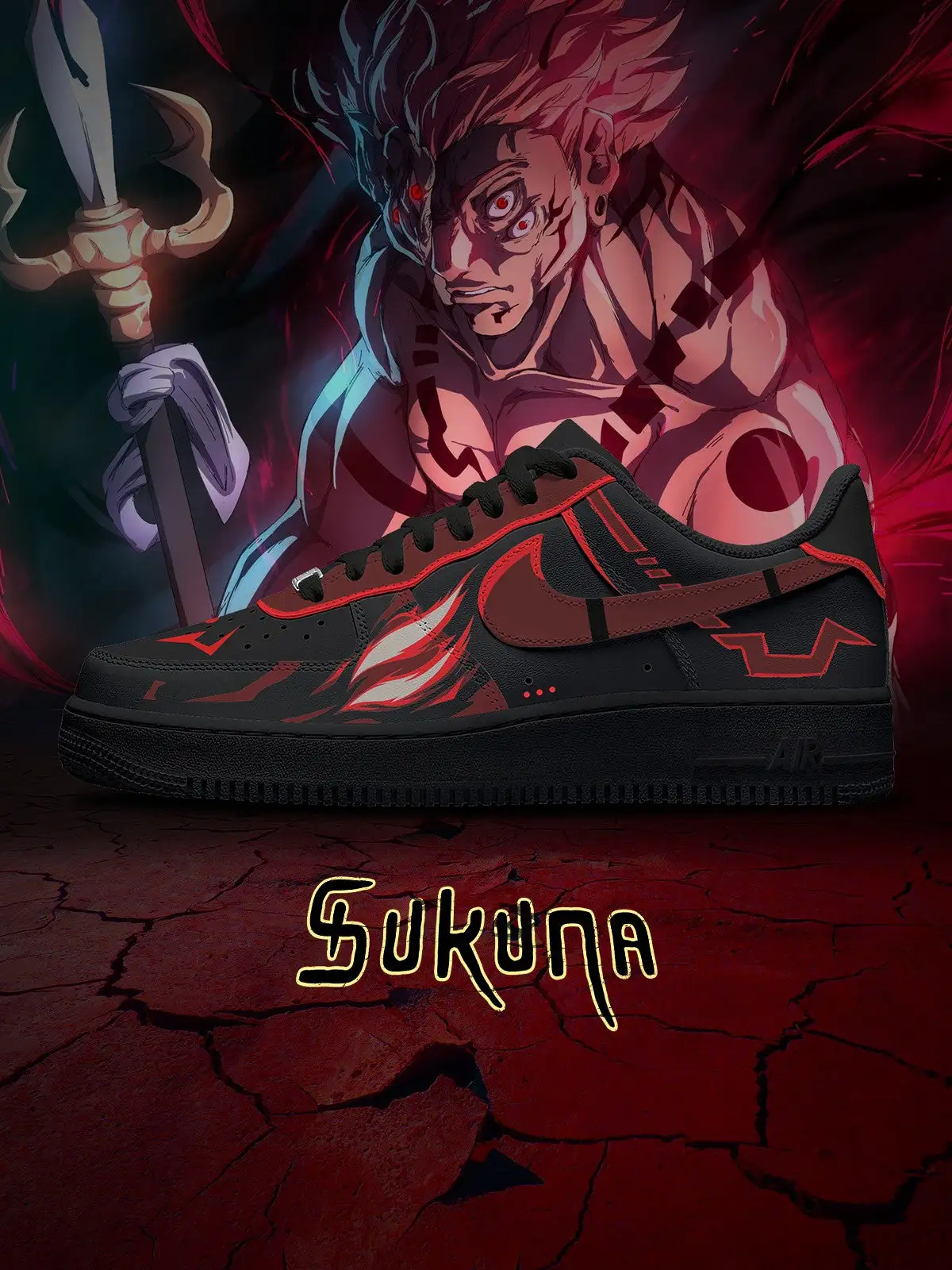 Ryomen Sukuna True Form Custom Sneakers