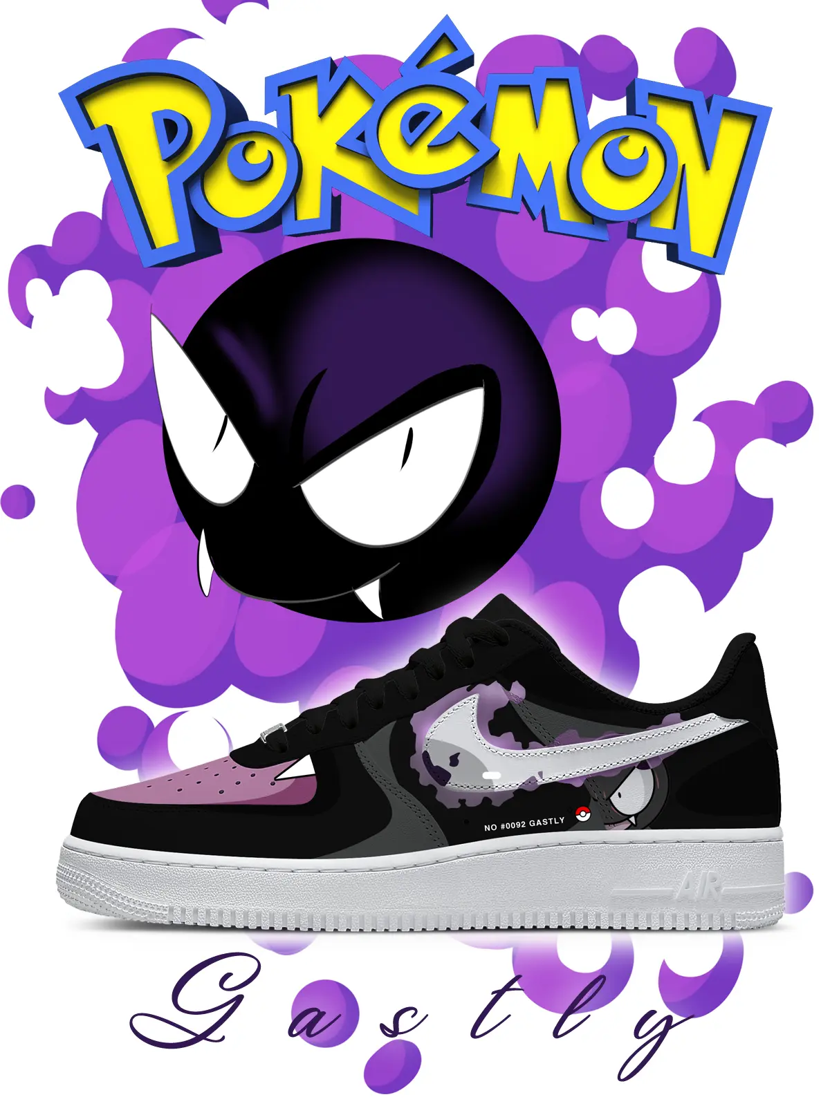 No.0092 Gastly Custom Sneakers