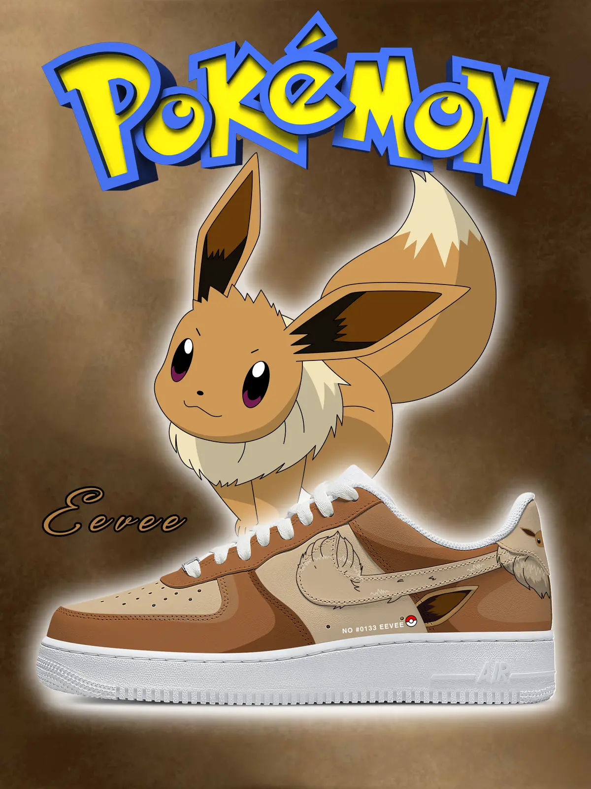 No.0133 Eevee Style 2 Custom Sneakers