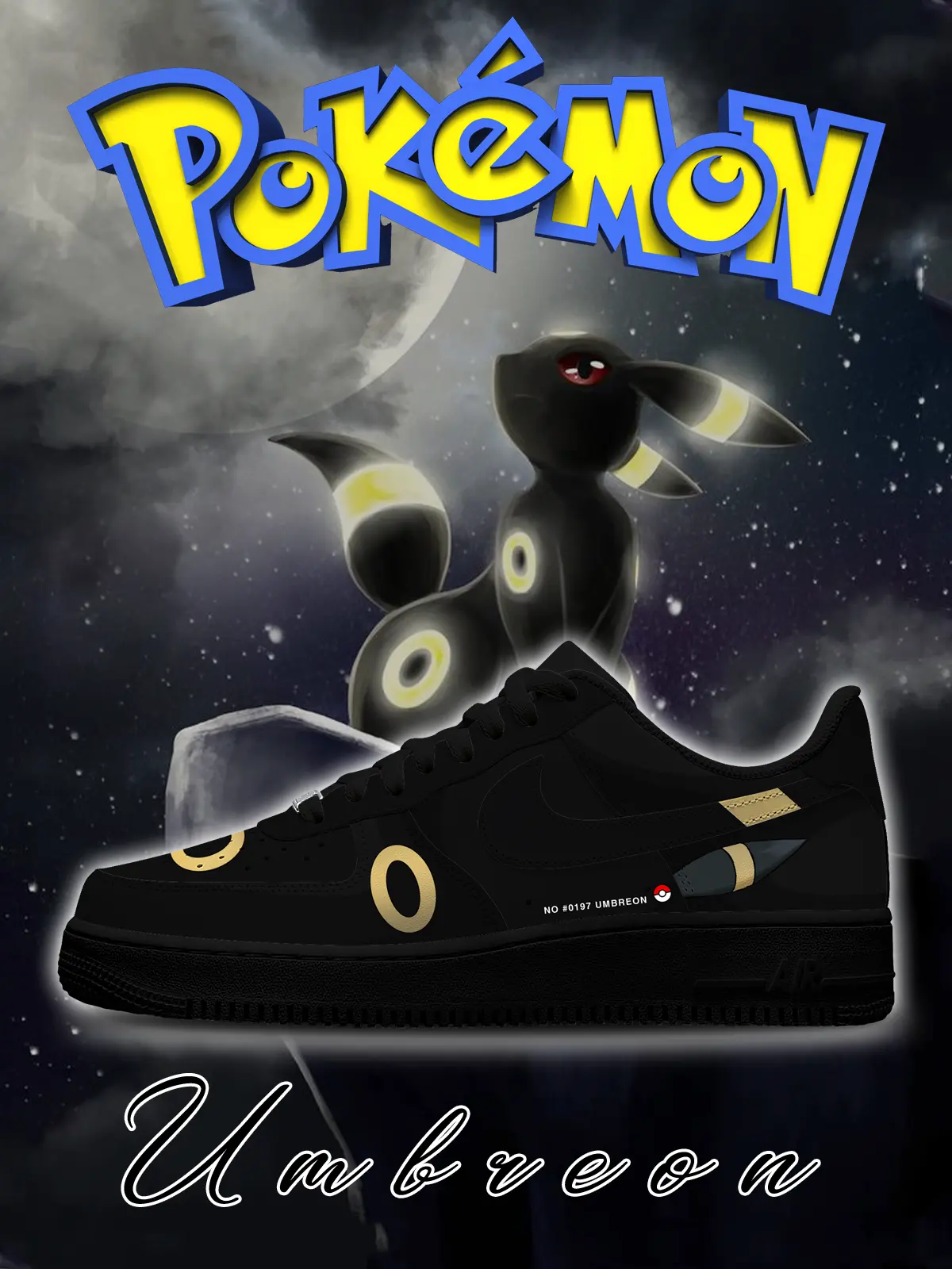 No.0197 Umbreon Style 1 Custom Sneakers