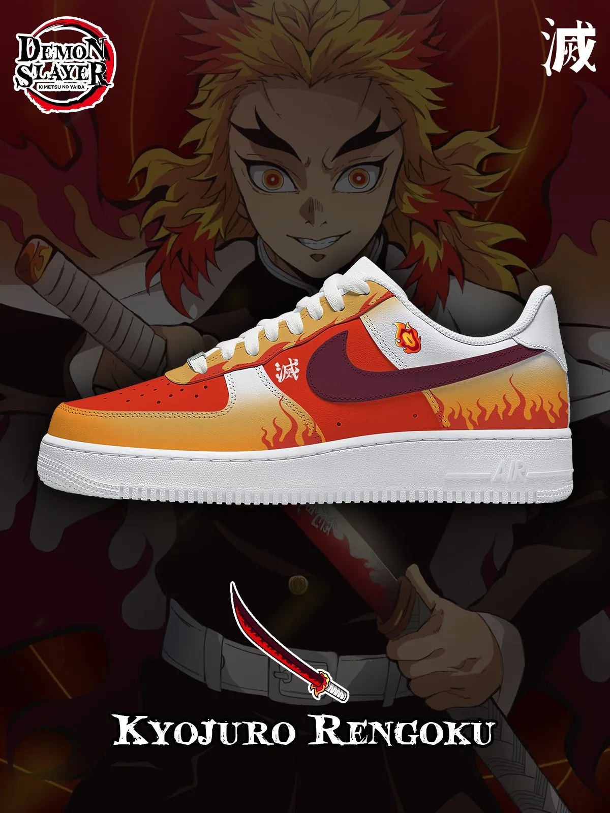 Kyojuro Rengoku V.1 Custom Sneakers