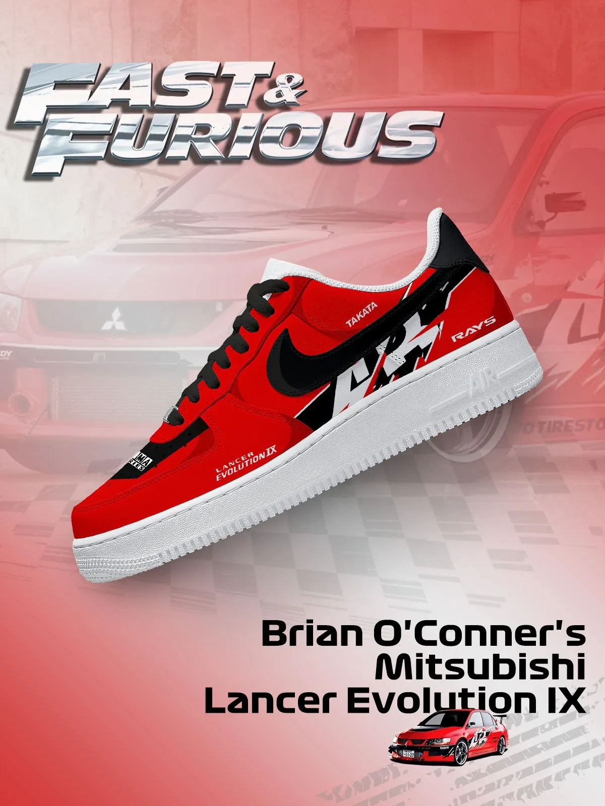Brian O'Conner's Lancer Evolution IX Custom Sneakers