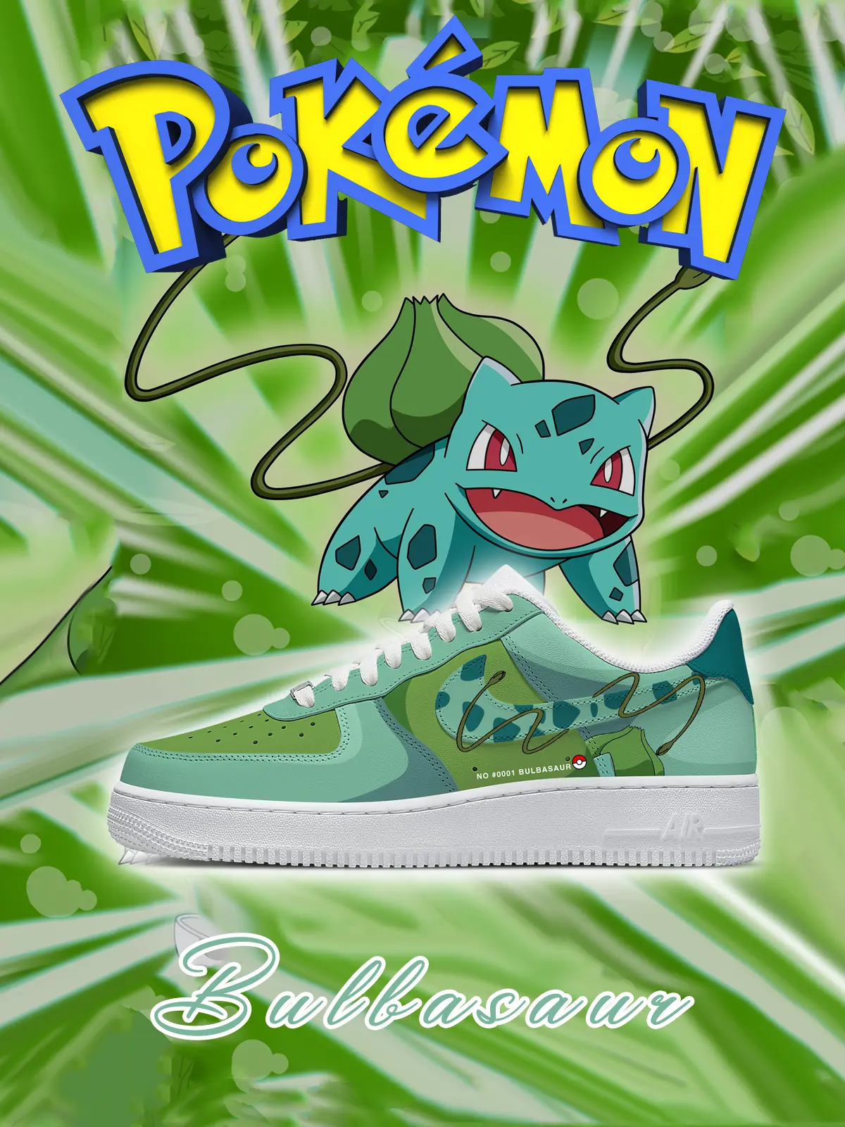No.0001 Bulbasaur Style 1 Custom Sneakers