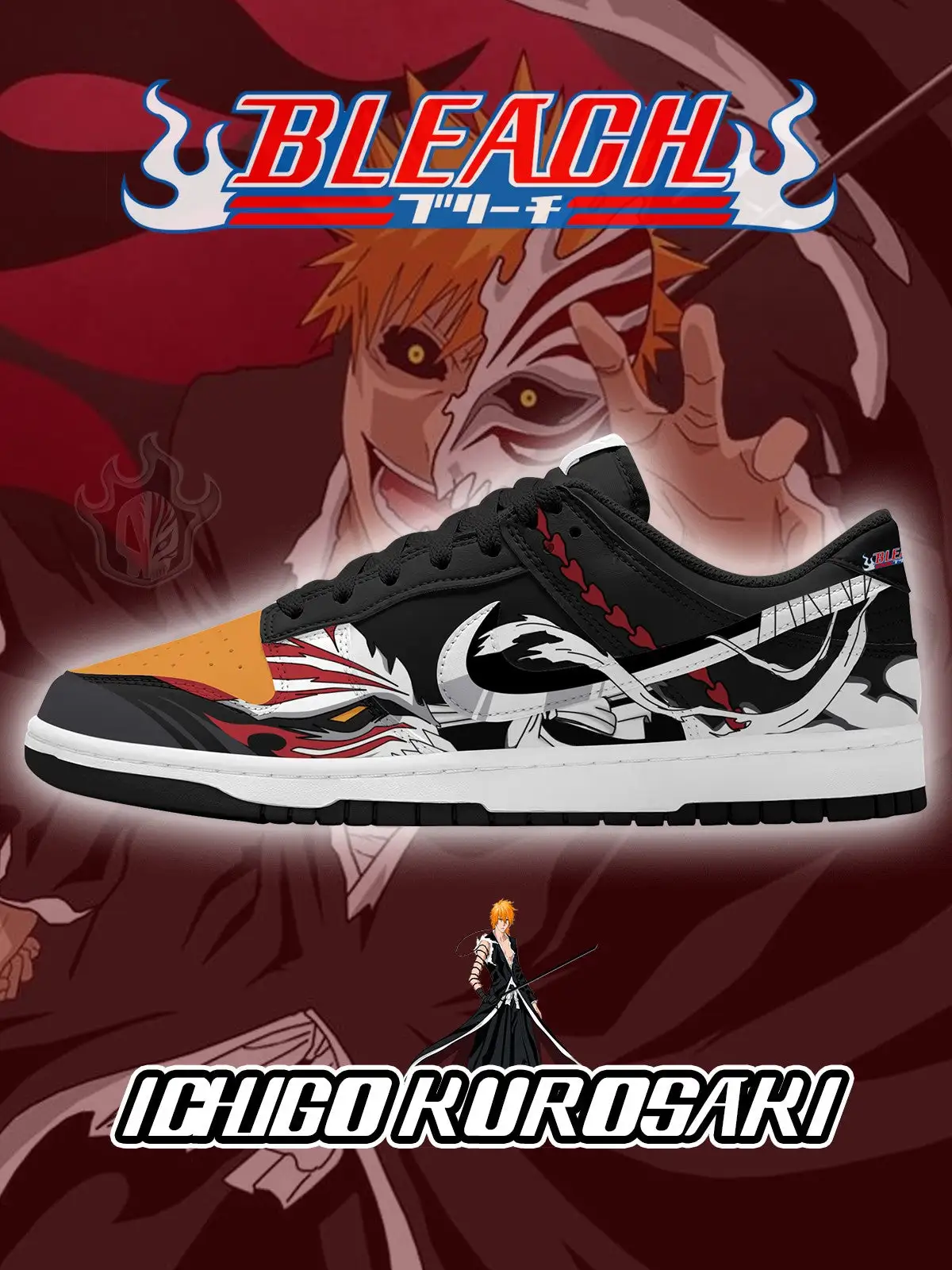 Ichigo Kurosaki V.2 Custom Court-Low Sneakers