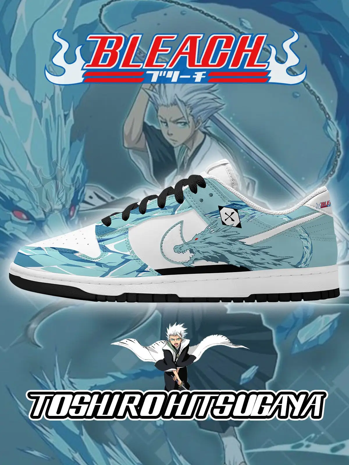 Toshiro Hitsugaya V.1 Custom Court-Low Sneakers