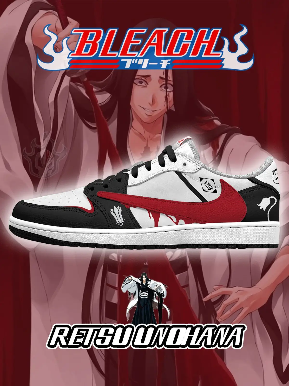 Retsu Unohana V.1 Custom TS Low Sneakers