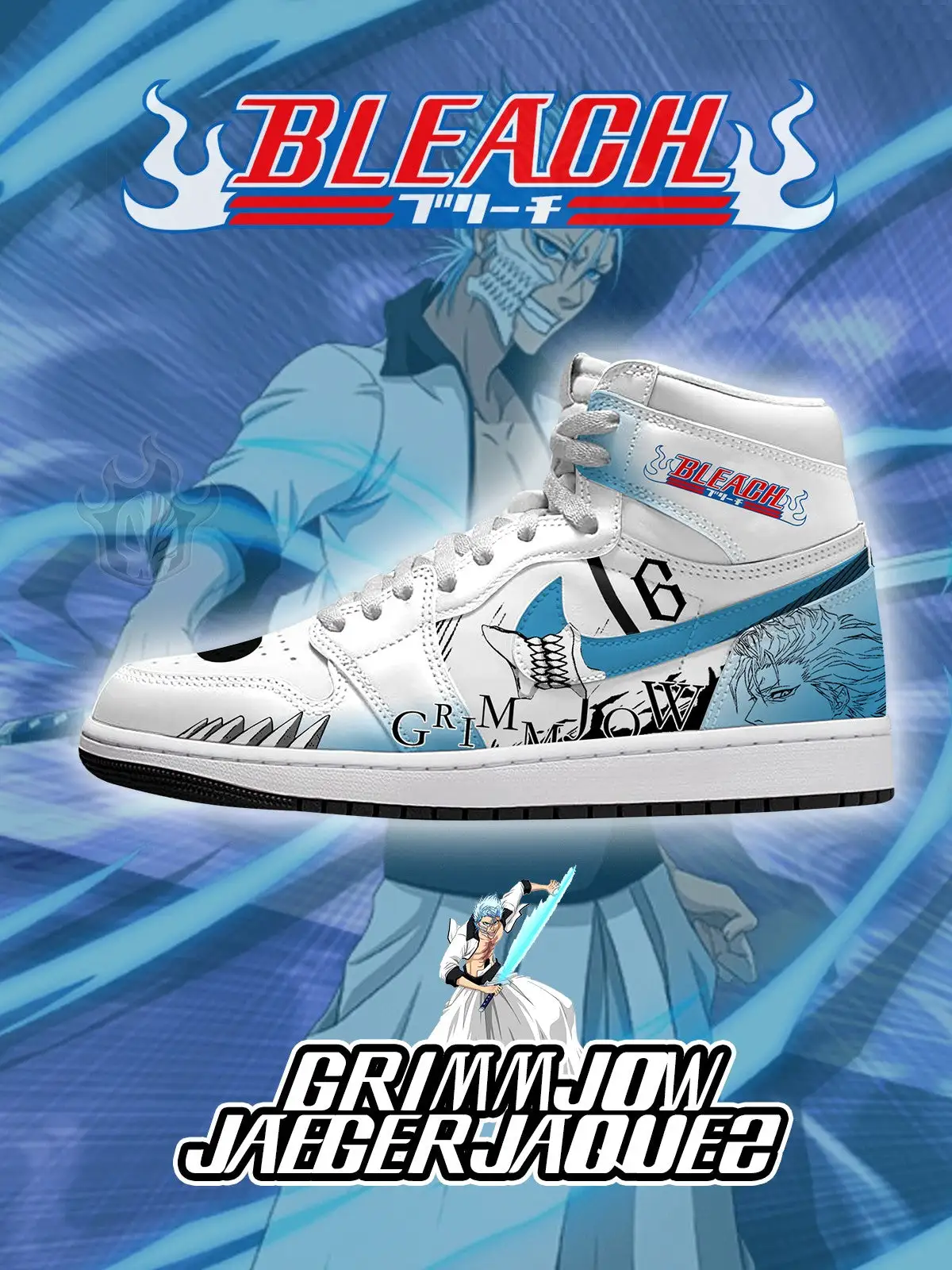 Grimmjow Jaegerjaquez V.1 Custom High-Top Sneakers