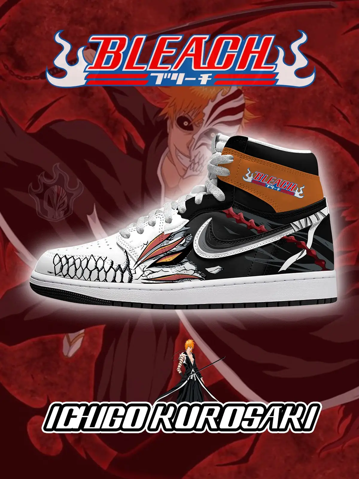 Ichigo Kurosaki V.1 Custom High-Top Sneakers