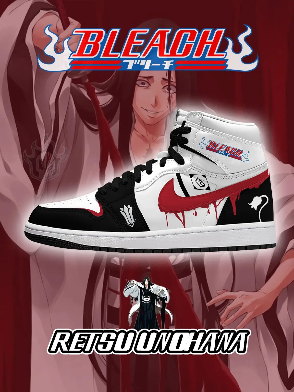 Retsu Unohana V.1 Custom High-Top Sneakers