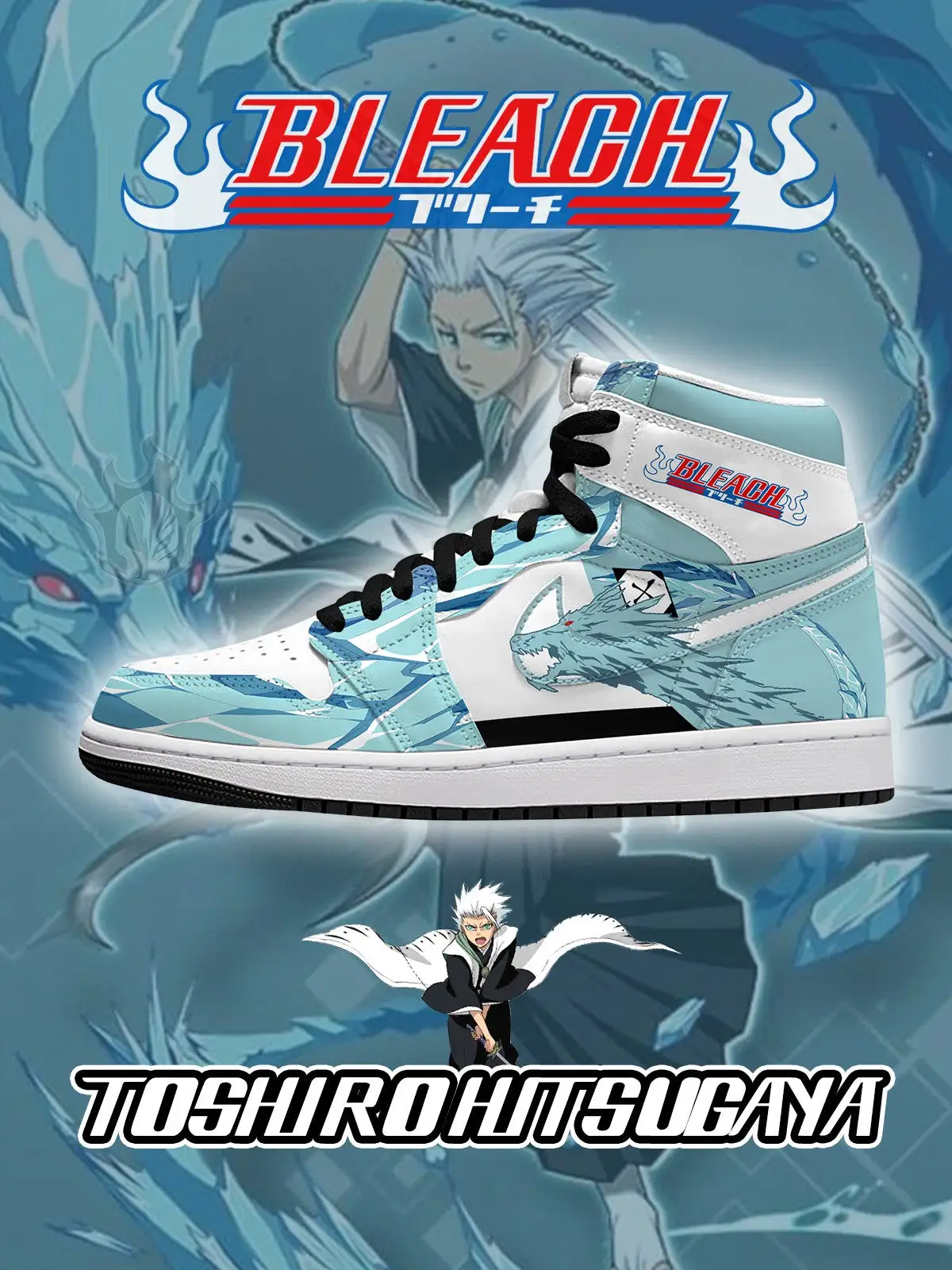 Toshiro Hitsugaya V.1 Custom High-Top Sneakers