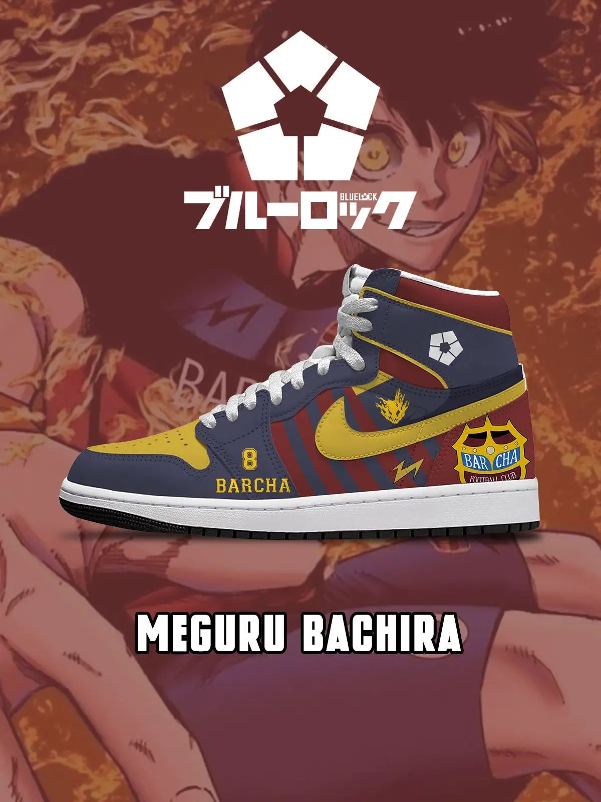 Meguru Bachira V.2 Custom High-Top Sneakers